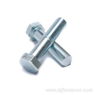 blue and white zinc hexagon flat head bolts